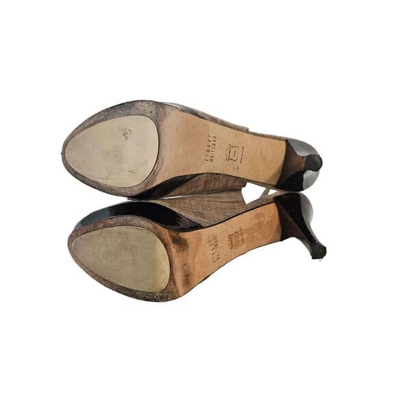 Stuart Weitzman heathered tan slingback with a unique 4" tortoise shell heel. S - Picture 5 of 5
